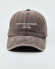 Front view of London Dusty Brown Washed Cap