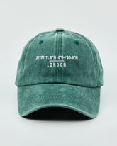 Front view of London Dark Green Washed Cap