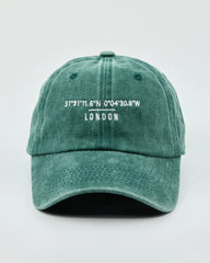 Front view of London Dark Green Washed Cap
