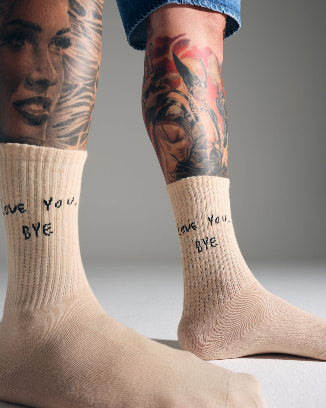 Love You Bye Beige Socks