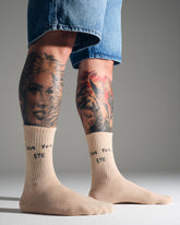 Love You Bye Beige Socks