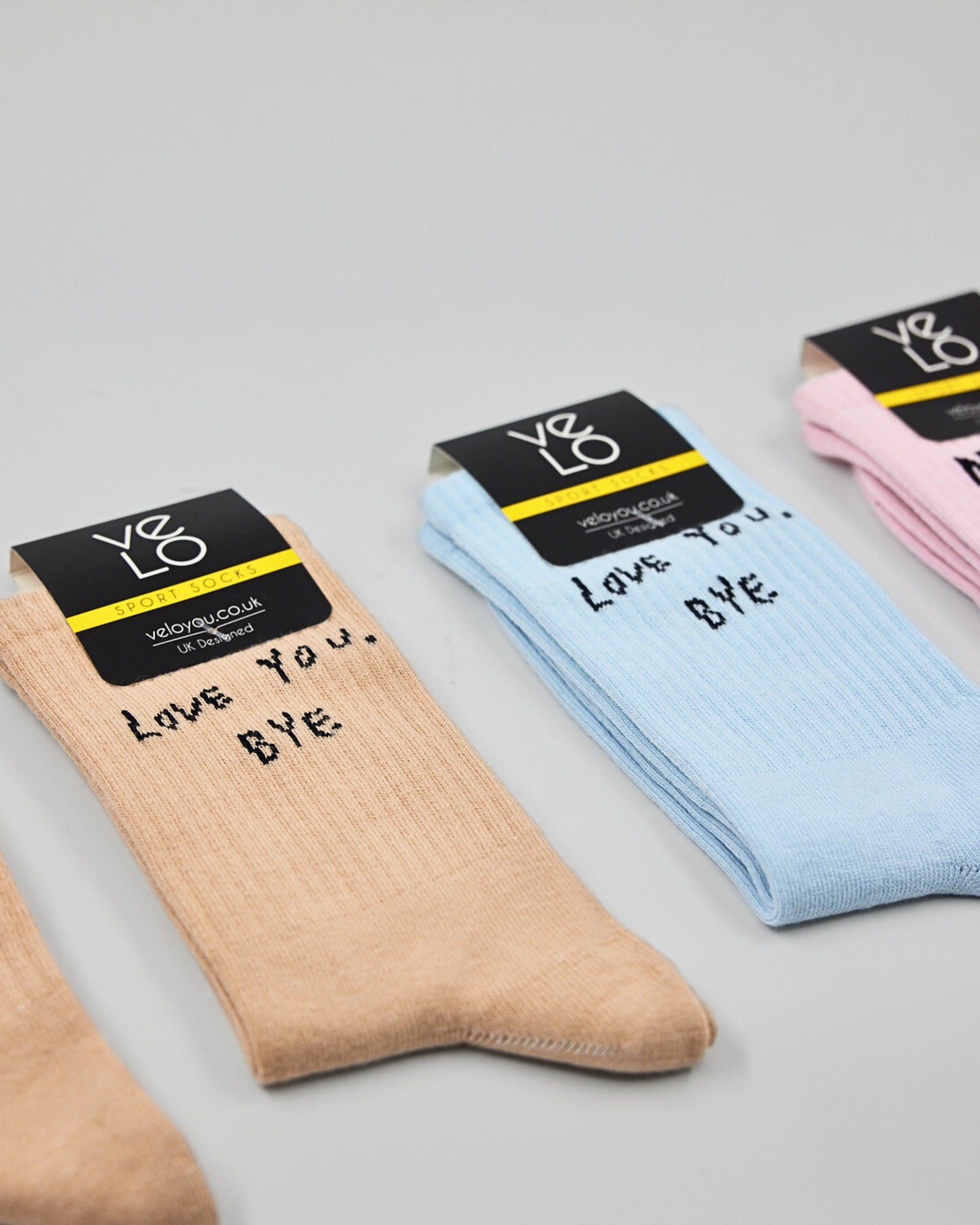 Love You Bye Beige Socks