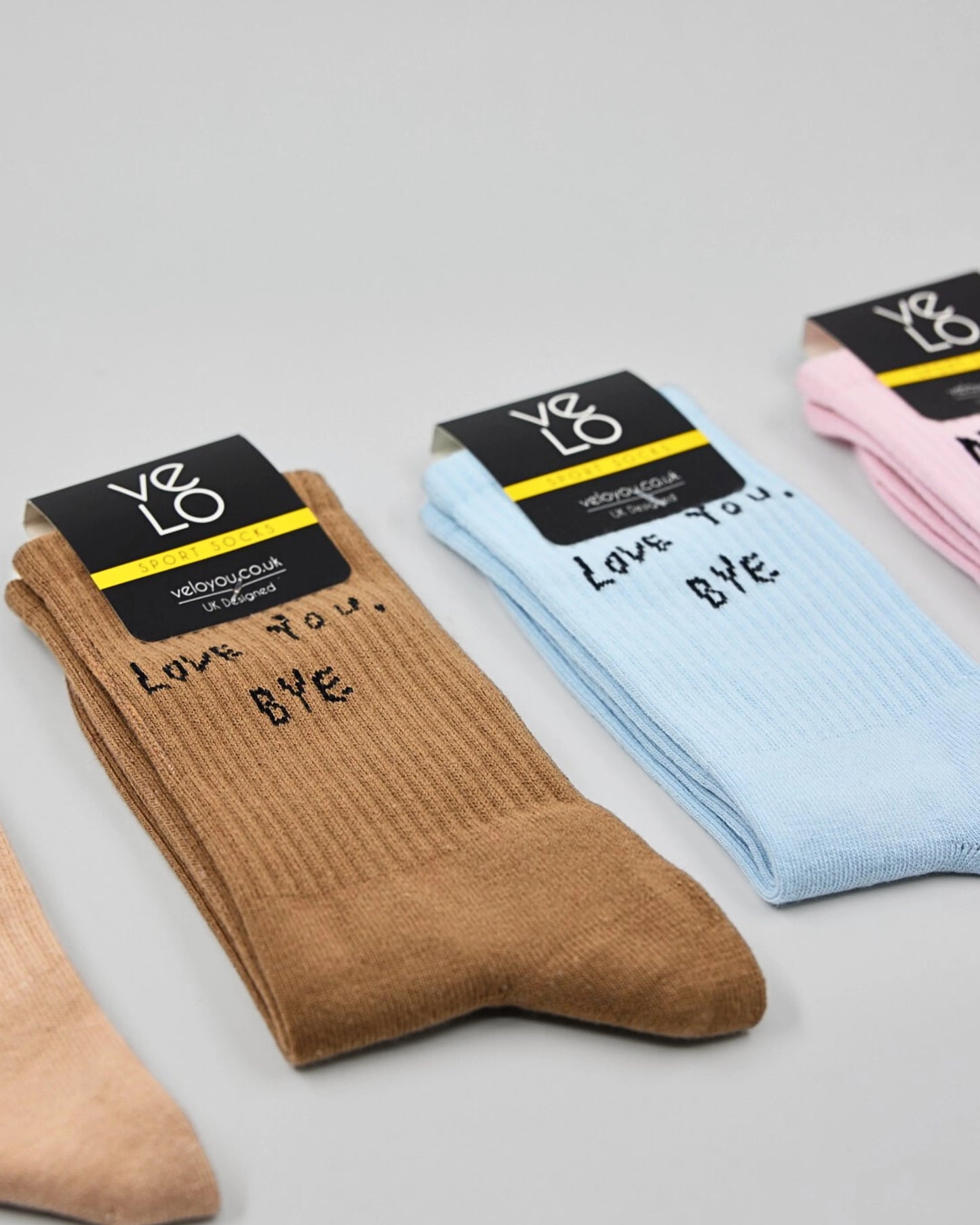 Love You Bye Brown Socks