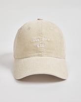Front view of Love You Bye Cream Corduroy Cap
