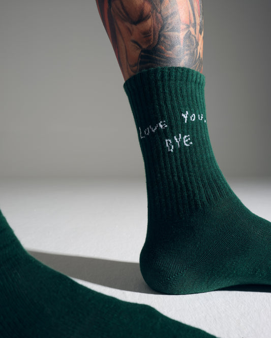 Love You Bye Green Socks