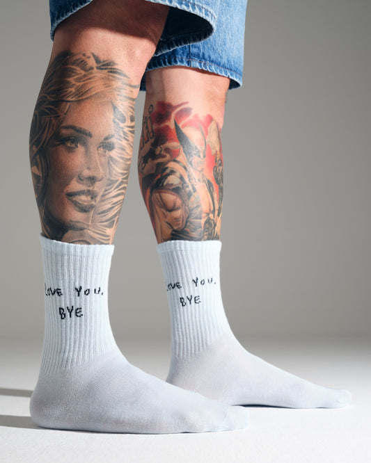 Love You Bye Light Blue Socks