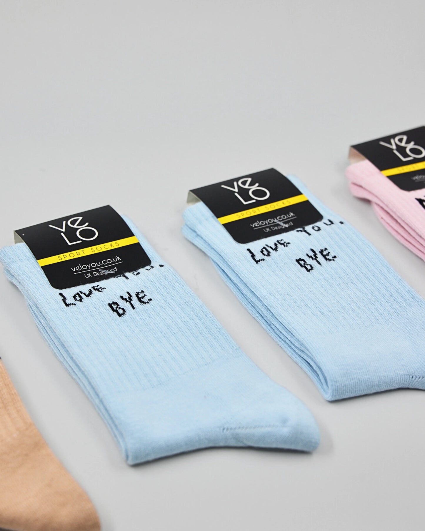 Love You Bye Light Blue Socks