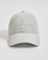 Front view of Love You Bye Light Grey Corduroy Cap