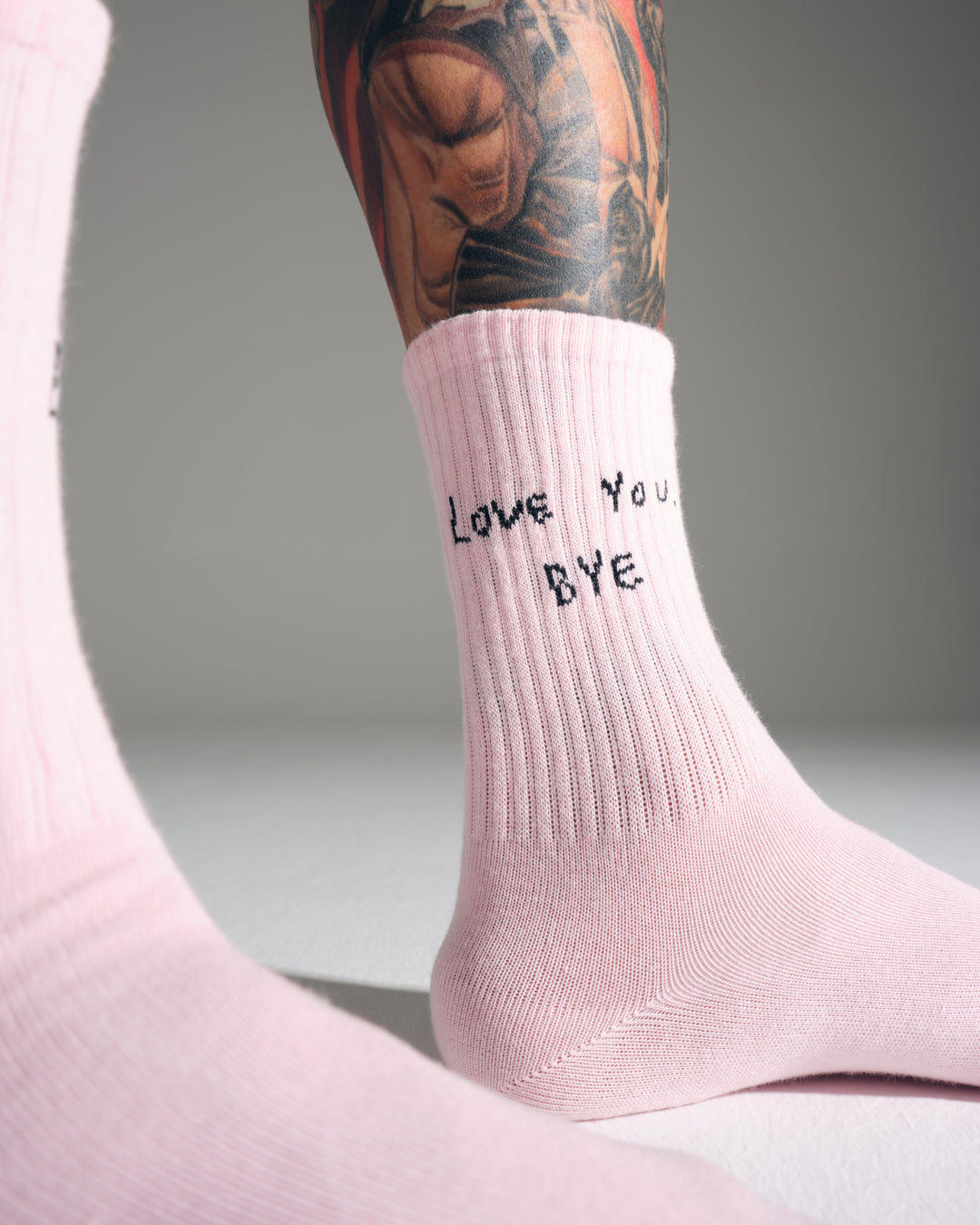Love You Bye Light Pink Socks