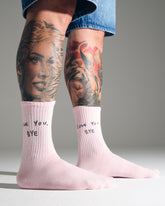 Love You Bye Light Pink Socks