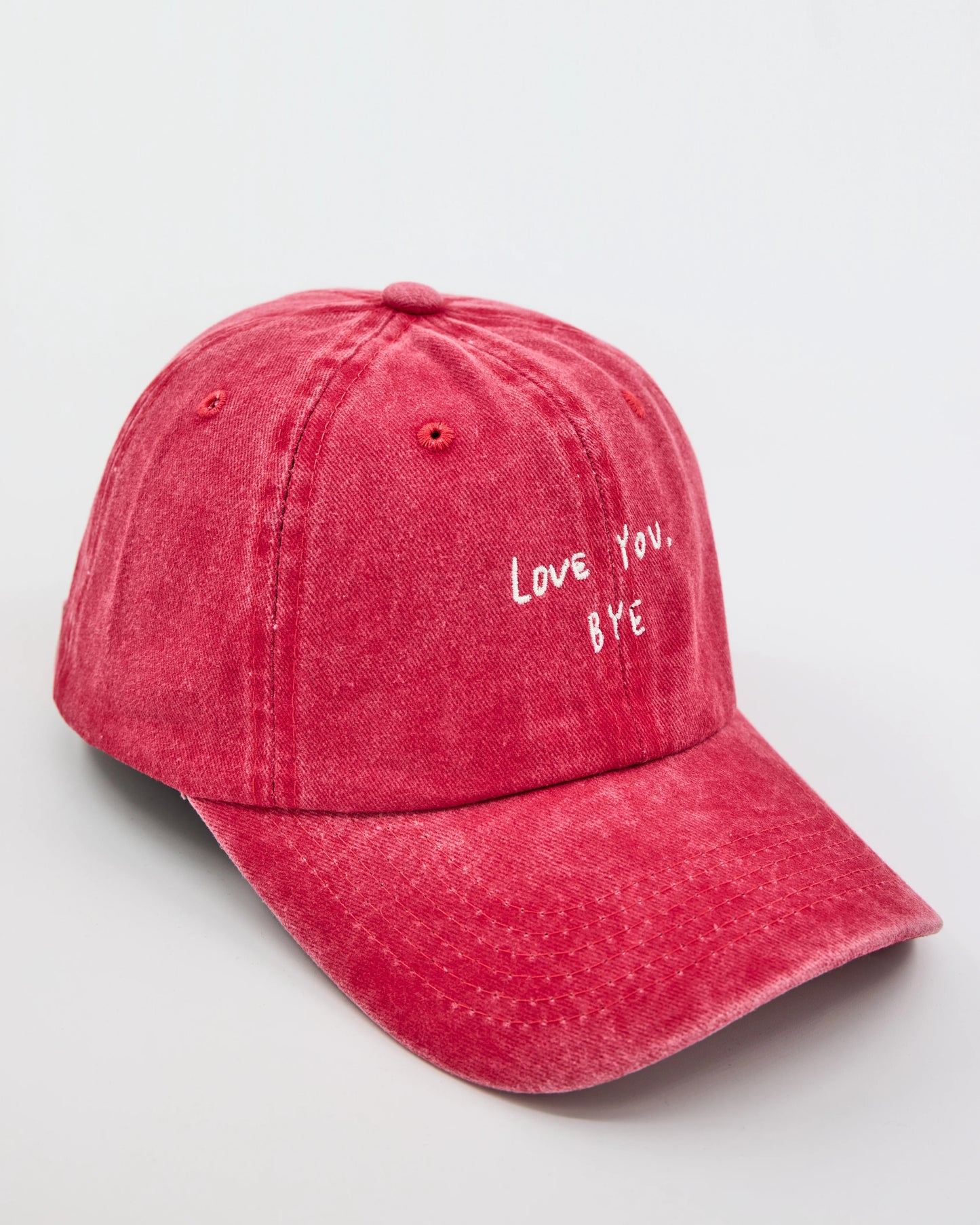 Love You Bye Red Washed Cap