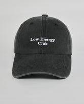Low Energy Club black washed cap - front view