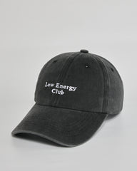 Low Energy Club black washed cap - side view