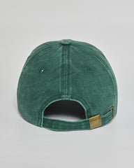Low Energy Club forest green washed cap - back view