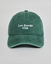 Low Energy Club forest green washed cap - front view