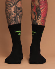 Front view of Matcha Club Black Socks
