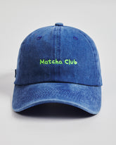 Front view of Matcha Club Blue Washed Cap