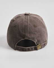 Back view of Matcha Club Brown Washed Caps