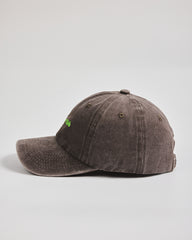 Matcha Club Brown Washed Caps on a light gray background