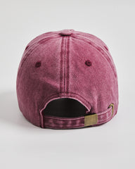 Back view of Matcha Club Burgundy Washed Caps