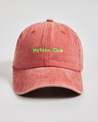 Front view of Matcha Club Orange Washed Cap