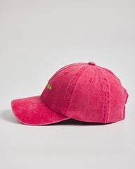 Matcha Club Red Washed Caps on a light gray background
