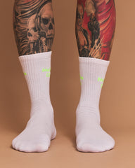 Front view of Matcha Club White Socks