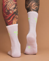 Back view of Matcha Club White Socks