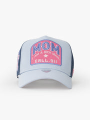 Front view of Mom Blue Trucker Hat