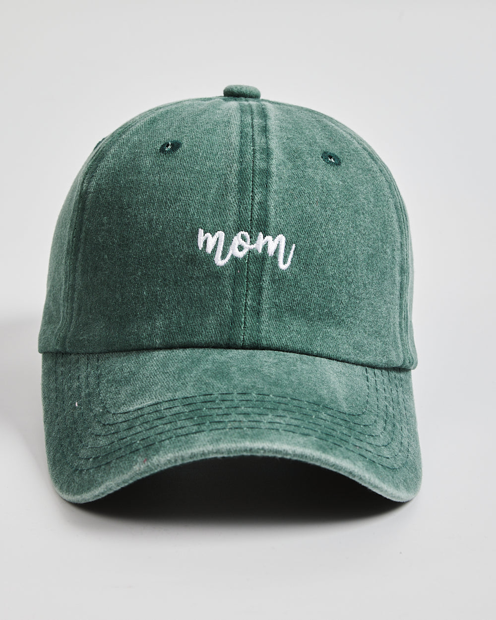 Front view of Mom Green Washed Cap