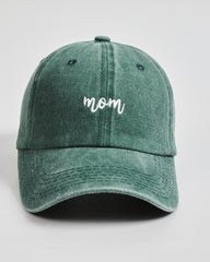 Front view of Mom Green Washed Cap