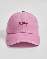 Front view of Mom Pink Washed Cap
