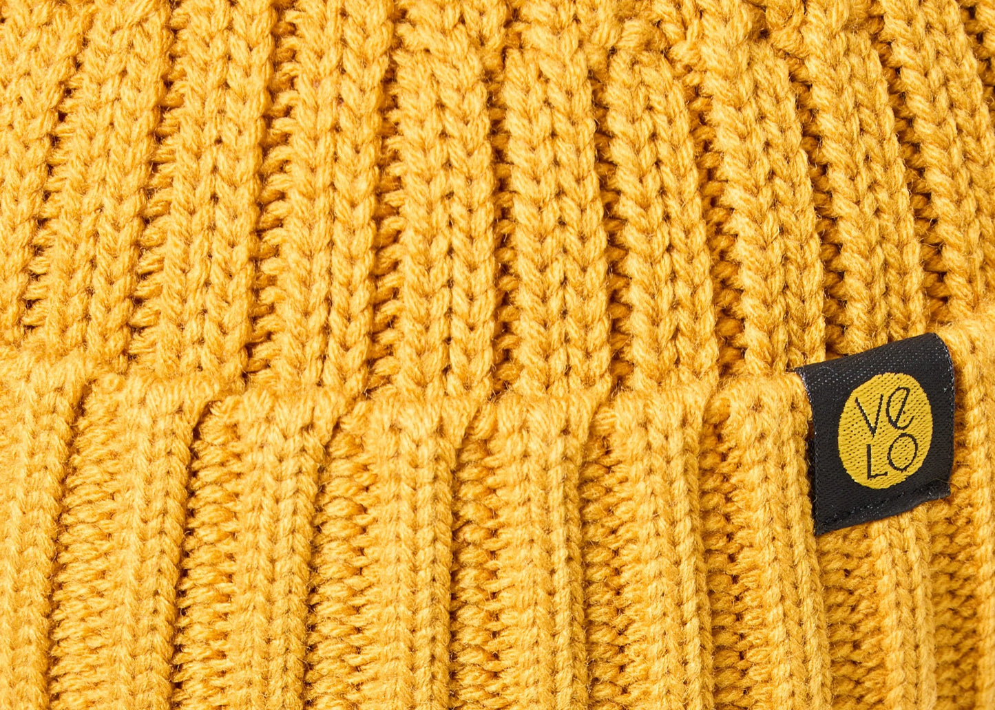 close view of Mustard Fisherman Beanie