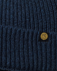 Close view of Navy Lux Beanie