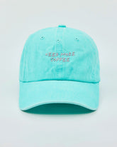 Front view of Need More Coffee Aqua Blue Washed Cap