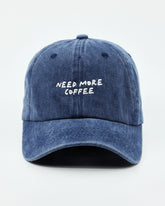 Need More Coffee Navy Washed Cap