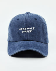 Need More Coffee Navy Washed Cap