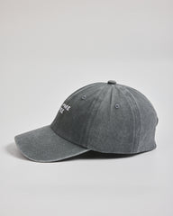 Need More Coffee Washed Grey Washed Cap on a light gray background