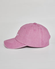 Need More Sleep pink washed cap - angled view