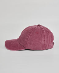 No Big Deal burgundy washed cap - angled view