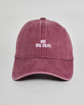No Big Deal burgundy washed cap - front view