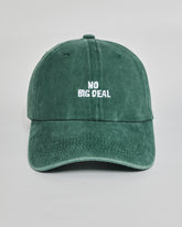 No Big Deal forest green washed cap - front view