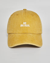 No Big Deal mustard washed cap - front view
