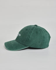 No Inspiration Today forest green washed cap - angled view