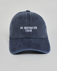 No Inspiration Today navy washed cap - front view