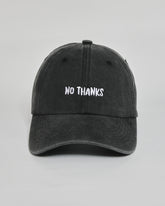 No Thanks black washed cap - front view