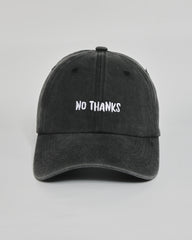 No Thanks black washed cap - front view