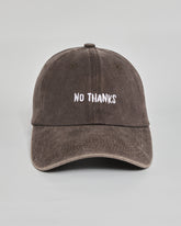 No Thanks brown washed cap - front view