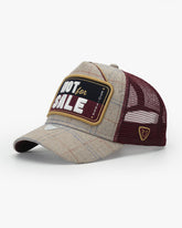 Side view of Not For Sale Burgundy Trucker Hat