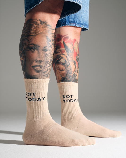 Not Today Beige Socks